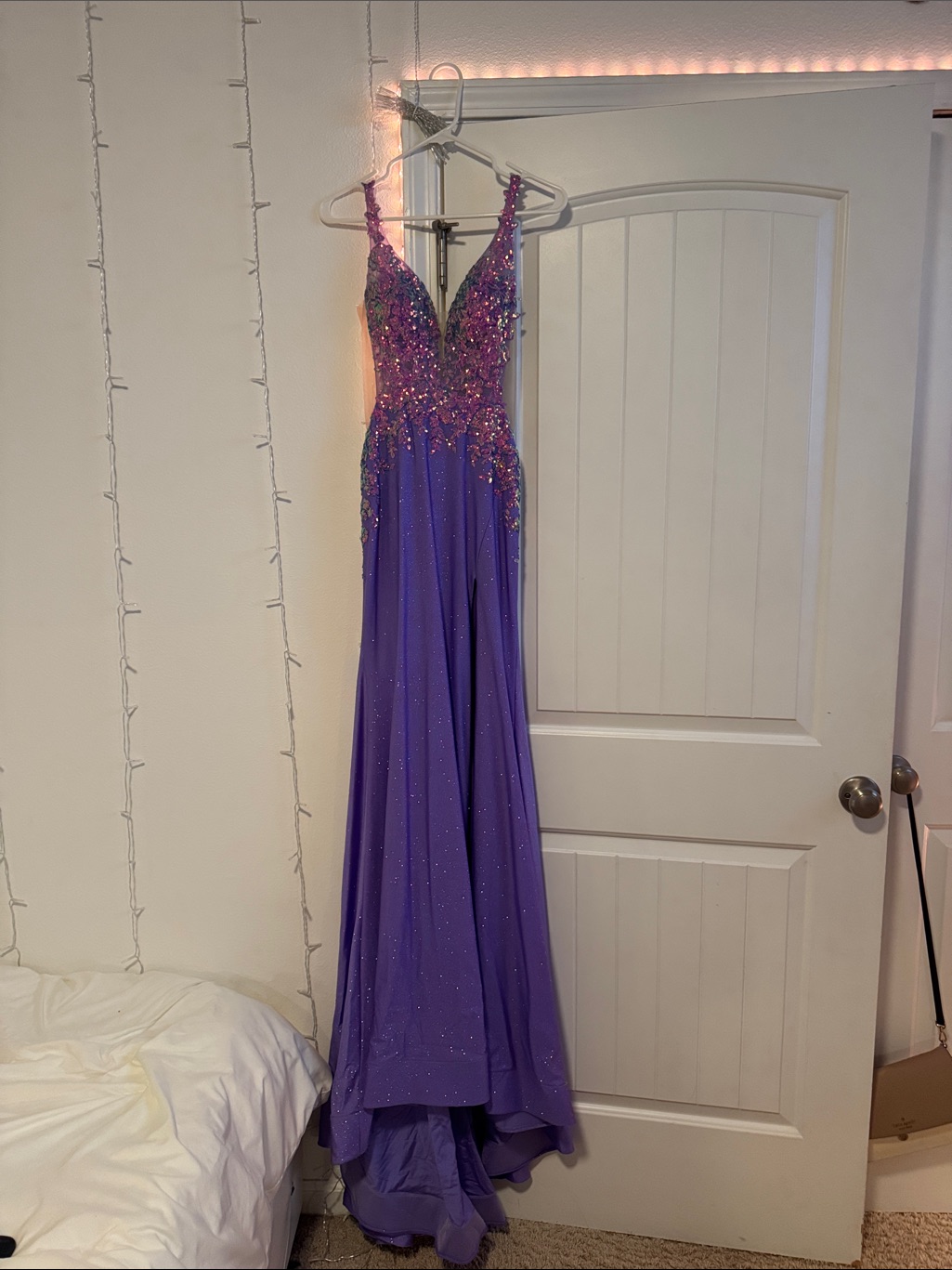 Sleeveless Purple Prom Dress